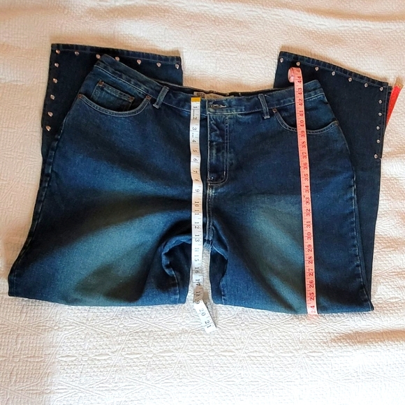 Faded Glory Dark Blue Wash Studded Women's Jeans  20W NWOT ( 👀 @ picture # 10) - Picture 14 of 15